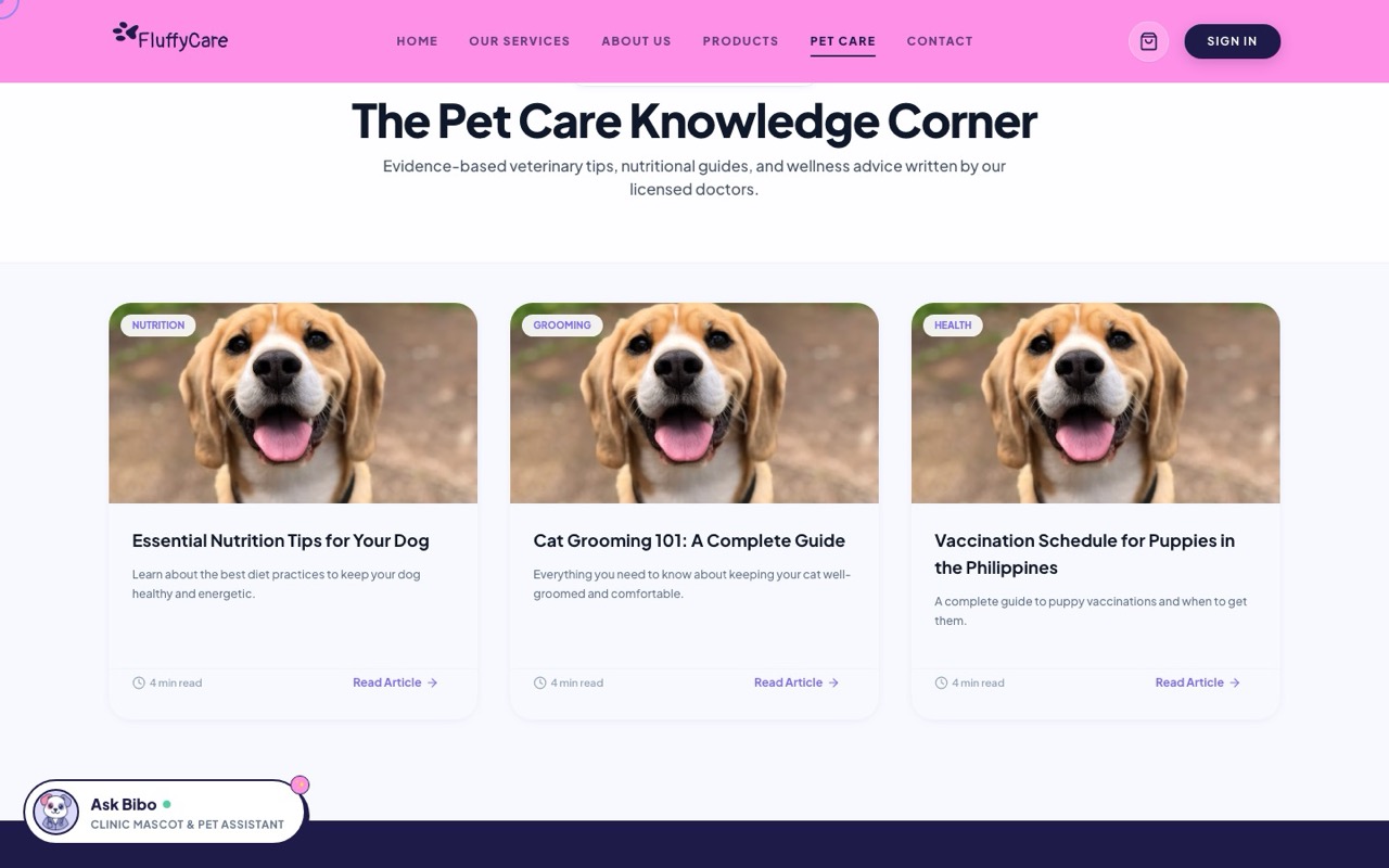Pet-care knowledge corner