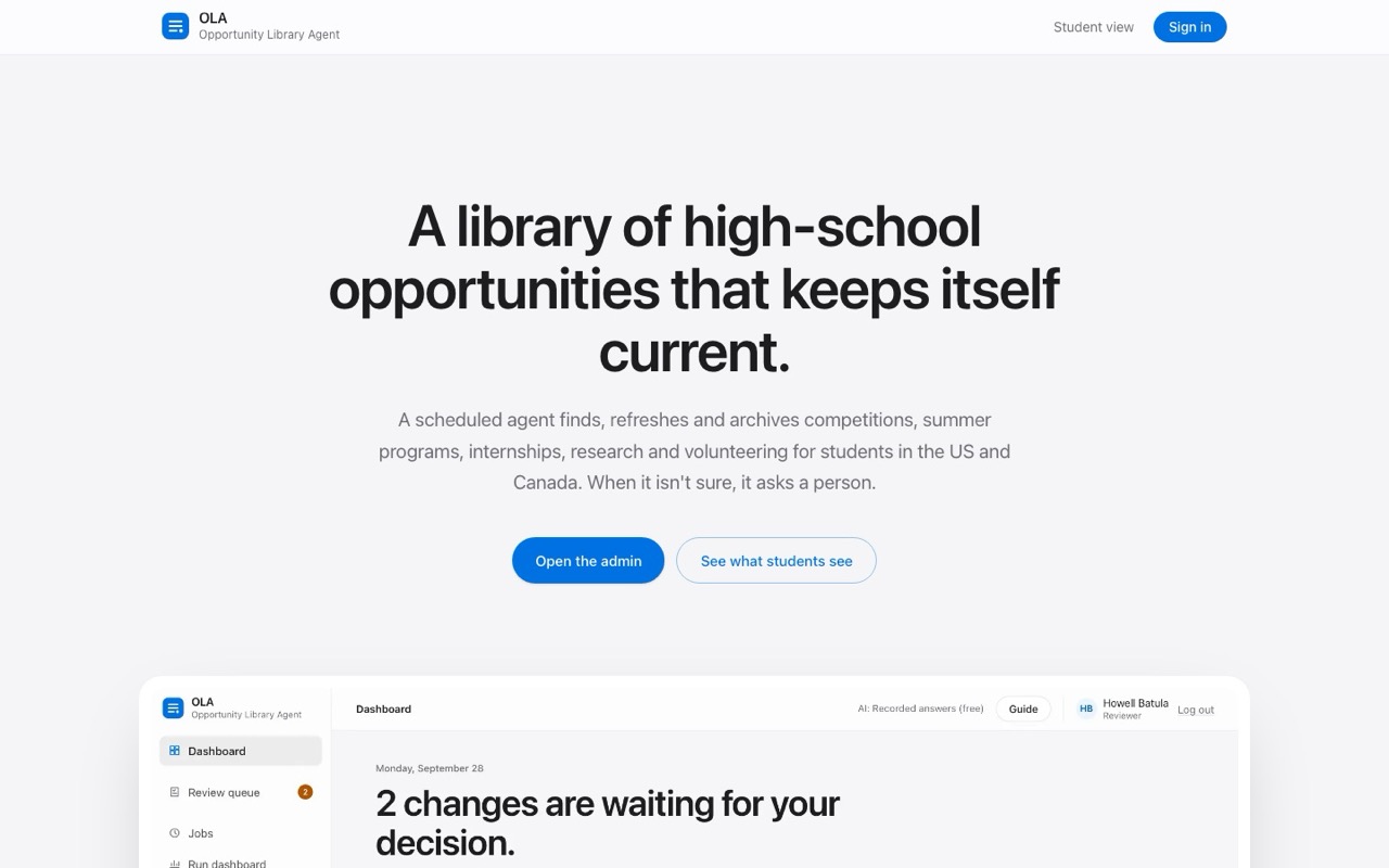 Landing page